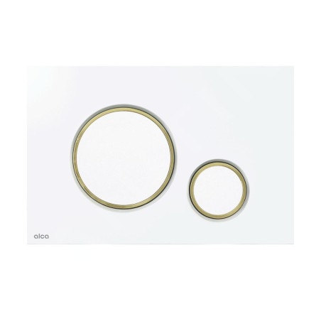Alcadrain Thin - Commande affleurante, blanc brillant/or brillant M775