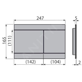 Alcadrain Flat - Commande affleurante, nickel brossé FUN-N-B