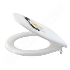 Alcadrain Toiletzittingen - Siège de toilette, Softclose, blanc/fleuri A604 FLOWER