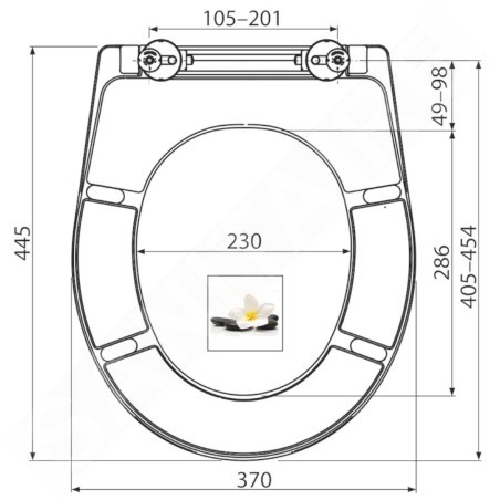 Alcadrain Toiletzittingen - Siège de toilette, Softclose, blanc/fleuri A604 FLOWER