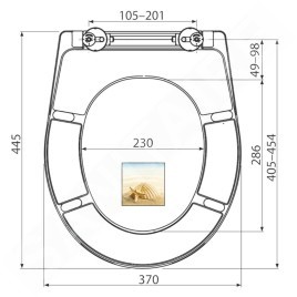 Alcadrain Toiletzittingen - Abattant WC, Softclose, blanc/bleu A604 SHELL