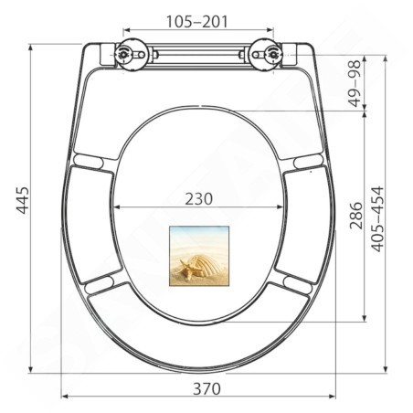 Alcadrain Toiletzittingen - Abattant WC, Softclose, blanc/bleu A604 SHELL