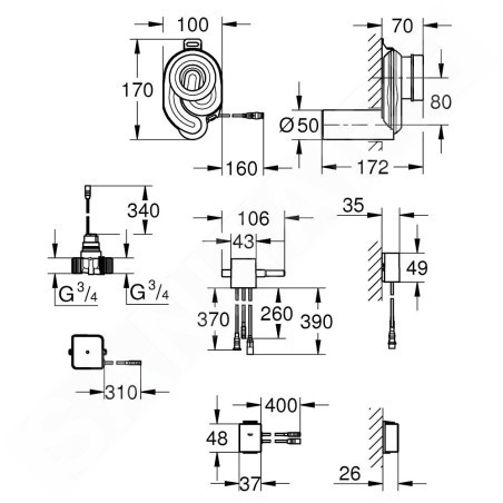 Grohe Accessoires - Capteur de température avec Bluetooth pour les urinoirs 39369000