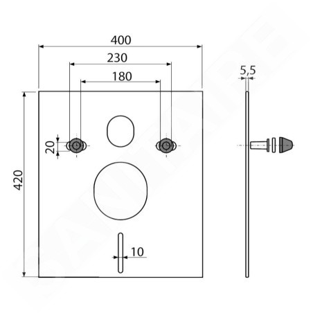 Alcadrain Toilet accessoires - Plaque d'isolation pour toilettes suspendues et bidet avec accessoires, chrome M930CR