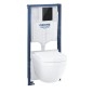 Grohe Solido - Set de bâti-support, cuvette Euro Ceramic, abattant softclose et plaque de déclenchement Even, noir brillant Grohe Solido - Set de bâti-support, cuvette Euro Ceramic, abattant softclose et plaque de déclenchement Even, noir brillant