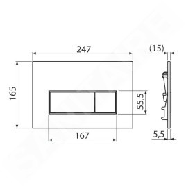 Alcadrain Thin - Commande affleurante, or mat M57-G-M