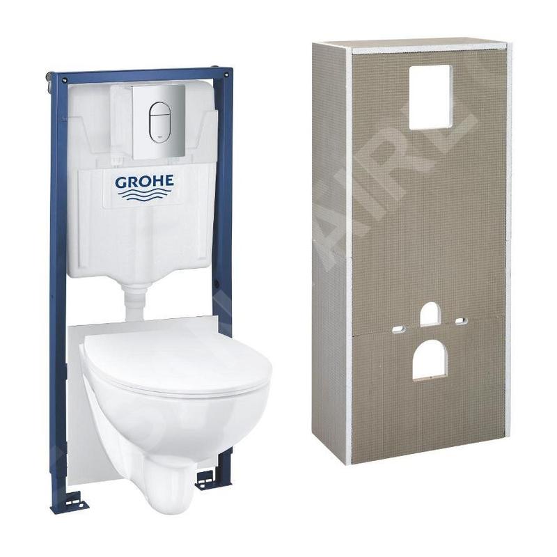 Grohe Solido+ - Set bâti-support, cuvette, abattant Softclose, plaque de déclenchement Arena Cosmopolitan, chrome 36531000 Grohe Solido+ - Set bâti-support, cuvette, abattant Softclose, plaque de déclenchement Arena Cosmopolitan, chrome 36531000