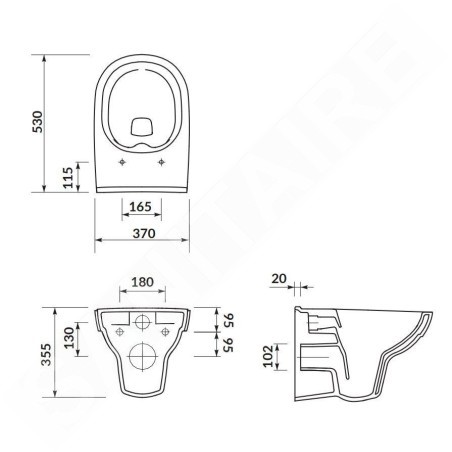 Cersanit City - WC suspendu, CleanOn, blanc K35-028