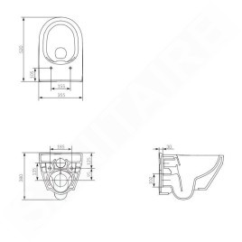 Cersanit Crea - WC suspendu avec abattant SoftClose, CleanOn, blanc S701-212