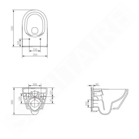 Cersanit Crea - WC suspendu avec abattant SoftClose, CleanOn, blanc S701-212
