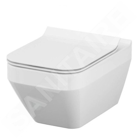 Cersanit Crea - WC suspendu avec abattant SoftClose, CleanOn, blanc S701-213