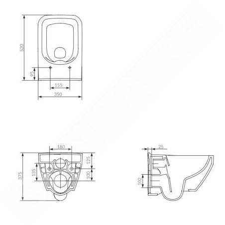 Cersanit Crea - WC suspendu avec abattant SoftClose, CleanOn, blanc S701-213