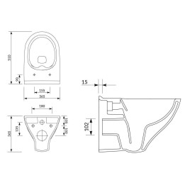 Cersanit Mille - WC suspendu avec abattant SoftClose, CleanOn, blanc S701-453