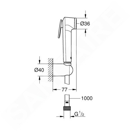 Grohe Tempesta-F - Douchette de bidet avec support et flexible 1 m, chrome 26352000