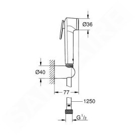 Grohe Tempesta-F - Douchette de bidet avec support et flexible de 1,25 m, chrome 26354000
