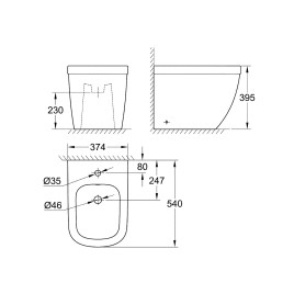 Grohe Euro Ceramic - Bidet avec trop-plein, à poser, blanc alpin 39340000