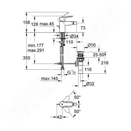 Grohe BauEdge - Mitigeur de bidet avec vidage, chrome 23331000