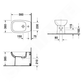 Duravit D-Code - Bidet à poser, blanc 22411000002