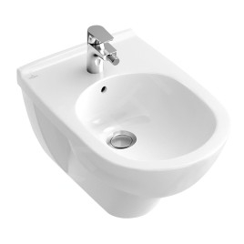 Villeroy & Boch O.novo - Bidet suspendu à un trou avec trop-plein, 360 mm x 560 mm, blanc - bidet, à un trou pour la