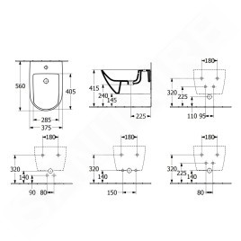 Villeroy & Boch Subway 3.0 - Bidet suspendu 560x375 mm, avec trop-plein, trou pour robinet, blanc alpin 44700001