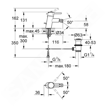 Grohe Concetto - Mitigeur de bidet, chrome 32208001