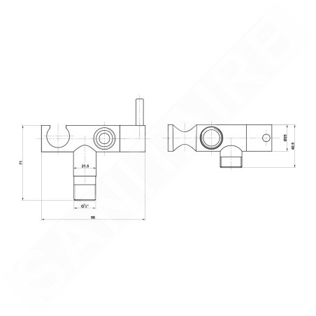 Aqualine Bidet - Mitigieur avec bidette de douche, chrome SK215