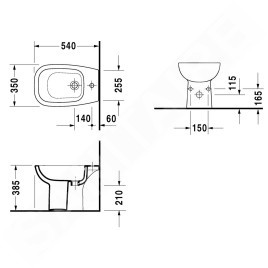 Duravit D-Code - Bidet à poser, blanc alpin 22381000002