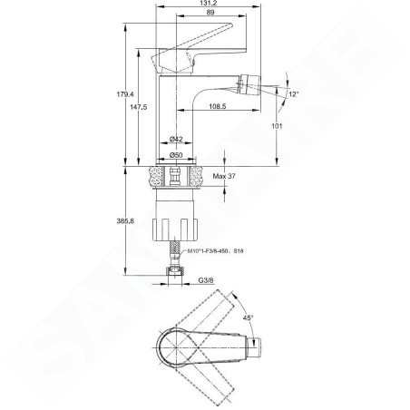 kielle Harmonia - Mitigeur de bidet, chrome 10423100