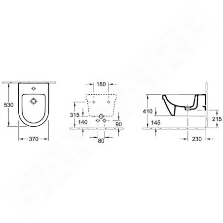 Villeroy & Boch Architectura - Bidet suspendu avec trop-plein, blanc alpin 54840001