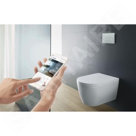 Duravit SensoWash Starck - Abattant électronique de bidet f Plus Compact avec la céramique, Rimless, HygieneGlaze, Softclose,