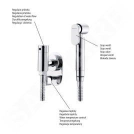 Sapho Justime - Douchette de bidet avec support, chrome 1209-02