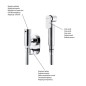 Sapho Justime - Douchette de bidet avec support, chrome 1209-02