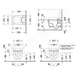 Duravit ME by Starck - Abattant WC japonais à fond creux avec SensoWash Slim, Rimless, SoftClose, blanc alpin 631000002004300