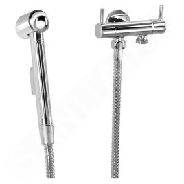 Sapho Bidet - Douchette de bidet avec robinet double pour raccord d'eau réservoir, chrome 1209-04