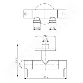 Sapho Bidet - Douchette de bidet avec robinet double pour raccord d'eau réservoir, chrome 1209-04