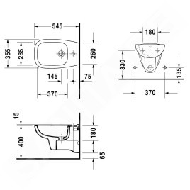 Duravit D-Code - Bidet suspendu, blanc 22571500002