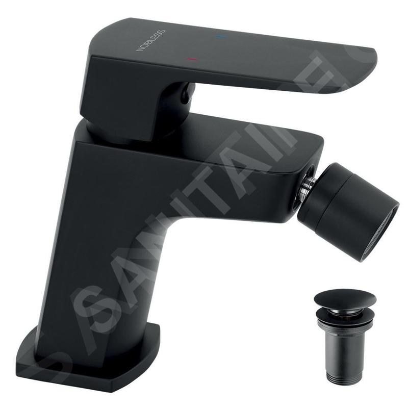 Novaservis Nobless Ego - Mitigeur de bidet avec vidage, noir mat 43011,5