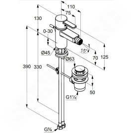Kludi Zenta - Mitigeur de bidet, chrome 385300575