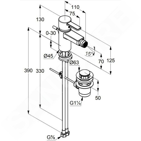 Kludi Zenta - Mitigeur de bidet, chrome 385300575