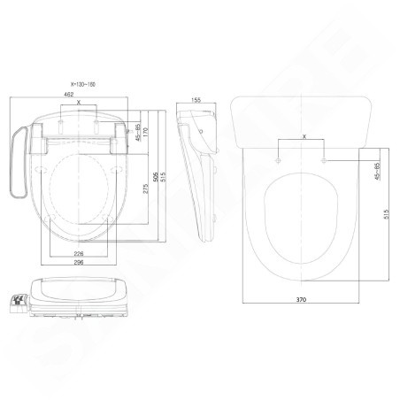 Sapho Blooming Eko Plus - Bidet électronique, SoftClose, blanc NB-1160D