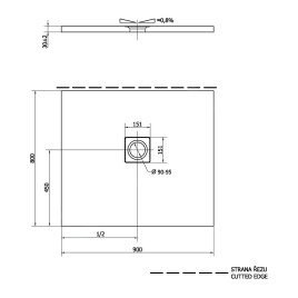 Polysan Flexia - Receveur de douche, 900x800 mm, possibilité de modifier les dimensions, blanc 72927