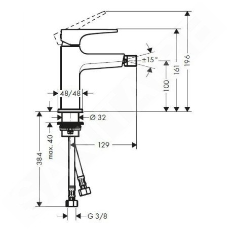 Hansgrohe Metropol - Mitigeur de bidet avec garniture de vidage push-open, chrome 74520000