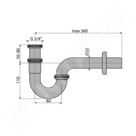 Alcadrain Siphons - Siphon de bidet diamètre 32 mm, métal A45E