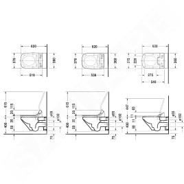 Duravit DuraStyle - Abattant WC japonais à fond creux avec SensoWash Slim, Rimless, SoftClose, blanc alpin 631001002004300