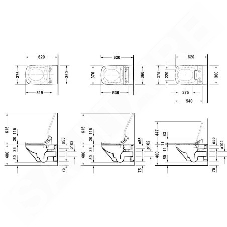 Duravit DuraStyle - Abattant WC japonais à fond creux avec SensoWash Slim, Rimless, SoftClose, blanc alpin 631001002004300