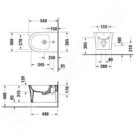 Duravit White Tulip - Bidet suspendu, blanc 2293150000