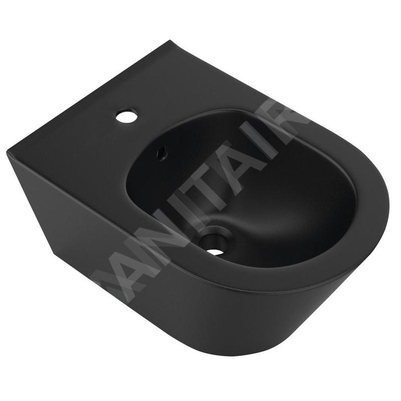 Sapho Avva - Bidet suspendu, trou pour robinet, noir mat 100324-110 Sapho Avva - Bidet suspendu, trou pour robinet, noir mat 100324-110