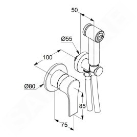 Kludi Zenta SL - Robinet de bidet encastré avec douche, avec corps, noir mat 489983965