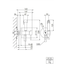 Steinberg 100 - Robinet de bidet encastré, avec douchette, chrome 100 1350
