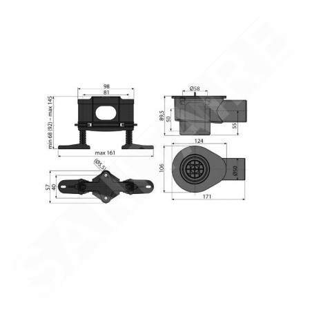 Alcadrain Douchegoten - Siphon pour bac de sol, DN50 APZ-S12